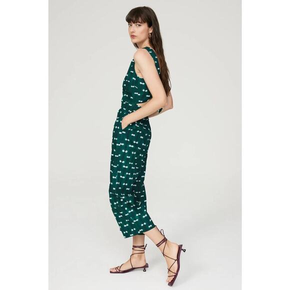 Busayo Collective Green & White Tie-Back Sleeveless Cropped Jumpsuit – Size 6 - Picture 9 of 9